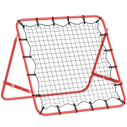 Red de Rebote Reboteador de Metal con Ángulo Ajustable para Entrenamiento de Deportes 96x80x96 cm Rojo - Ogal.Es