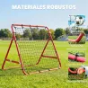 Red de Rebote Reboteador de Metal con Ángulo Ajustable para Entrenamiento de Deportes 96x80x96 cm Rojo - Ogal.Es