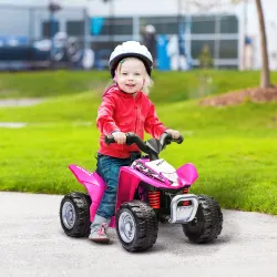 Quad Eléctrico HONDA para Niños 18-36 Meses Vehículo Eléctrico a Batería con Faros LED Bocina 65,5x38,5x43,5cm ... - Ogal.Es