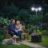 Farol Solar de Jardín con 18 Luces LED Blanca Fría 6000K IP44 para Camino Terraza Patio 60x55x189 cm Negro - Ogal.Es