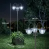 Farol Solar de Jardín con 18 Luces LED Blanca Fría 6000K IP44 para Camino Terraza Patio 60x55x189 cm Negro - Ogal.Es