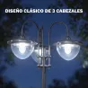 Farol Solar de Jardín con 18 Luces LED Blanca Fría 6000K IP44 para Camino Terraza Patio 60x55x189 cm Negro - Ogal.Es
