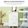 Cajonera de Oficina Mueble Auxiliar con 2 Cajones Cierre con Llave para Estudio Despacho 43x45x72 cm Blanco - Ogal.Es