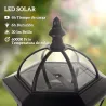 2 Farolas Solares de Jardín con Luz LED Blanca 6000K IP44 Set de 2 Farolas de Exterior 18,5x18,5x129 cm Negro - Ogal.Es