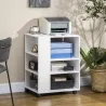 Armario para Impresora Mueble Auxiliar de Oficina Dormitorio Cocina Salón 60x40x75,8 cm Blanco - Ogal.Es