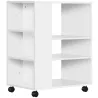 Armario para Impresora Mueble Auxiliar de Oficina Dormitorio Cocina Salón 60x40x75,8 cm Blanco - Ogal.Es