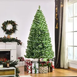 Árbol de Navidad Artificial de 210 cm con 968 Ramas Decoración Navideña para Interior Fiestas Ø100x210 cm Verde - Ogal.Es