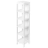Estantería de Baño de Suelo de 5 Niveles Mueble Auxiliar de Almacenaje para Cocina Salón 30x30x140 cm Blanco - Ogal.Es