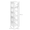 Estantería de Baño de Suelo de 5 Niveles Mueble Auxiliar de Almacenaje para Cocina Salón 30x30x140 cm Blanco - Ogal.Es