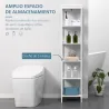 Estantería de Baño de Suelo de 5 Niveles Mueble Auxiliar de Almacenaje para Cocina Salón 30x30x140 cm Blanco - Ogal.Es