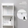 Estantería de Baño de Suelo de 5 Niveles Mueble Auxiliar de Almacenaje para Cocina Salón 30x30x140 cm Blanco - Ogal.Es