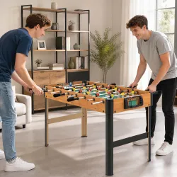Futbolín con Soporte para Niños de +7 Años con 2 Bolas Marcadores 22 Jugadores para Familias 118x104x69 cm Negro - Ogal.Es