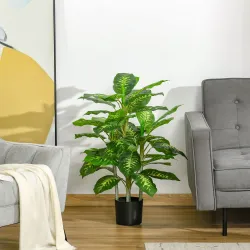 Aglaonema Artificial Planta Sintética de 95 cm con 42 Hojas Decoración para Hogar Oficina Verde - Ogal.Es