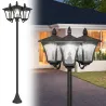 Farola Solar de Jardín con 3 Luces LED Impermeable IP44 Sensor de Noche Farol de Exterior 51,5x47x182,5cm Negro - Ogal.Es
