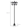 Farola Solar de Jardín con 3 Luces LED Impermeable IP44 Sensor de Noche Farol de Exterior 51,5x47x182,5cm Negro - Ogal.Es