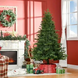 Árbol de Navidad Artificial 180 cm con 1443 Ramas y Base Plegable Decoración Navideña para Interiores Verde - Ogal.Es