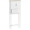 Mueble sobre Inodoro Armario Alto para Lavadora con Balda Interior Ajustable para Baño WC 64x22x165 cm Blanco - Ogal.Es