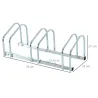 Aparcamiento para 3 Bicicletas Estacionamiento para Aparcar Bicicletas para Interior y Exterior 76x33x27cm Plata - Ogal.Es