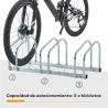 Aparcamiento para 3 Bicicletas Estacionamiento para Aparcar Bicicletas para Interior y Exterior 76x33x27cm Plata - Ogal.Es