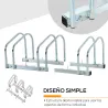 Aparcamiento para 3 Bicicletas Estacionamiento para Aparcar Bicicletas para Interior y Exterior 76x33x27cm Plata - Ogal.Es