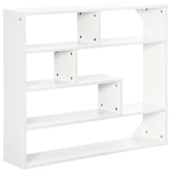 Estantería de Pared Balda Flotante con 7 Compartimientos Abiertos Estilo Moderno 94x19,5x80 cm Blanco - Ogal.Es