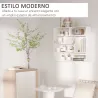 Estantería de Pared Balda Flotante con 7 Compartimientos Abiertos Estilo Moderno 94x19,5x80 cm Blanco - Ogal.Es