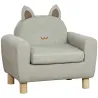 Sillón Infantil Mini Sofá para Niños de +3 Años con Asiento Acolchado y Reposabrazos 61x42x53 cm Marrón - Ogal.Es