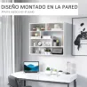Estantería de Pared Balda Flotante con 7 Compartimientos Abiertos Estilo Moderno 94x19,5x80 cm Blanco - Ogal.Es