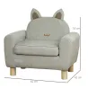 Sillón Infantil Mini Sofá para Niños de +3 Años con Asiento Acolchado y Reposabrazos 61x42x53 cm Marrón - Ogal.Es