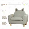 Sillón Infantil Mini Sofá para Niños de +3 Años con Asiento Acolchado y Reposabrazos 61x42x53 cm Marrón - Ogal.Es
