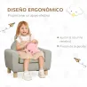 Sillón Infantil Mini Sofá para Niños de +3 Años con Asiento Acolchado y Reposabrazos 61x42x53 cm Marrón - Ogal.Es