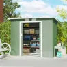 Cobertizo de Jardín 213x130x172 cm Caseta de Exterior Metálica para Almacenamiento de Herramientas Verde Oliva - Ogal.Es