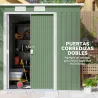 Cobertizo de Jardín 213x130x172 cm Caseta de Exterior Metálica para Almacenamiento de Herramientas Verde Oliva - Ogal.Es