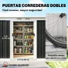 Caseta de Exterior 280x130x172 cm Cobertizo de Jardín con Puertas Correderas Base y Ventilaciones Gris Oscuro - Ogal.Es