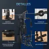 Máquina de Musculación con Estribo para Piernas Placas de Peso de 45 kg Carga Máx. 120 kg 150x110x210 cm Negro - Ogal.Es