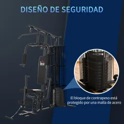 Máquina de Musculación con Estribo para Piernas Placas de Peso de 45 kg Carga Máx. 120 kg 150x110x210 cm Negro - Ogal.Es