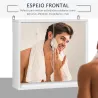 Armario de Baño con Espejo con 2 Puertas y Balda Ajustable Mueble Colgante de Estilo Moderno 48x14,5x45 cm Blanco - Ogal.Es