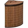 Cesto para Ropa Sucia de Bambú Capacidad de 55L Cesta para la Colada en Forma de Abanico 38x38x57 cm Marrón - Ogal.Es