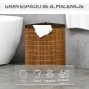 Cesto para Ropa Sucia de Bambú Capacidad de 55L Cesta para la Colada en Forma de Abanico 38x38x57 cm Marrón - Ogal.Es