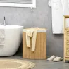 Cesto para Ropa Sucia de Bambú Capacidad de 55L Cesta para la Colada en Forma de Abanico 38x38x57 cm Natural - Ogal.Es