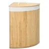 Cesto para Ropa Sucia de Bambú Capacidad de 55L Cesta para la Colada en Forma de Abanico 38x38x57 cm Natural - Ogal.Es