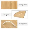 Cesto para Ropa Sucia de Bambú Capacidad de 55L Cesta para la Colada en Forma de Abanico 38x38x57 cm Natural - Ogal.Es