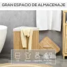 Cesto para Ropa Sucia de Bambú Capacidad de 55L Cesta para la Colada en Forma de Abanico 38x38x57 cm Natural - Ogal.Es