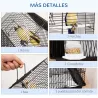 Jaula para Pájaros Pajarera Metálica con 3 Puertas 2 Comederos 2 Perchas para Canarios 39x33x47cm Negro - Ogal.Es