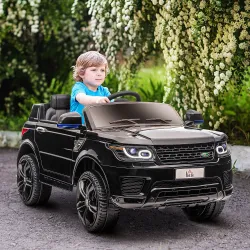 Coche Eléctrico SUV para 3-6 Años Coche de Batería 12V con 2 Motores Mando a Distancia 110x68x52 cm Negro - Ogal.Es