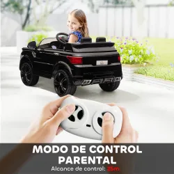Coche Eléctrico SUV para 3-6 Años Coche de Batería 12V con 2 Motores Mando a Distancia 110x68x52 cm Negro - Ogal.Es