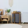 Cesto para Ropa Sucia de Bambú Cesta para la Colada con 3 Bolsas de Tela Extraíbles 50x32x69,7 cm Gris - Ogal.Es