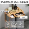 Cesto para Ropa Sucia de Bambú Cesta para la Colada con 3 Bolsas de Tela Extraíbles 50x32x69,7 cm Gris - Ogal.Es