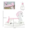 Caballito Balancín para Niños de 1-3 Años de Madera con Manillar y Pedales Carga 50 kg 68x27x51,5cm Blanco y Rosa - Ogal.Es