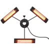 Calefactor Eléctrico Exterior por Infrarrojos con Control Remoto y 1000W/2000W/3000W Sombrilla Ø87x22cm Negro - Ogal.Es